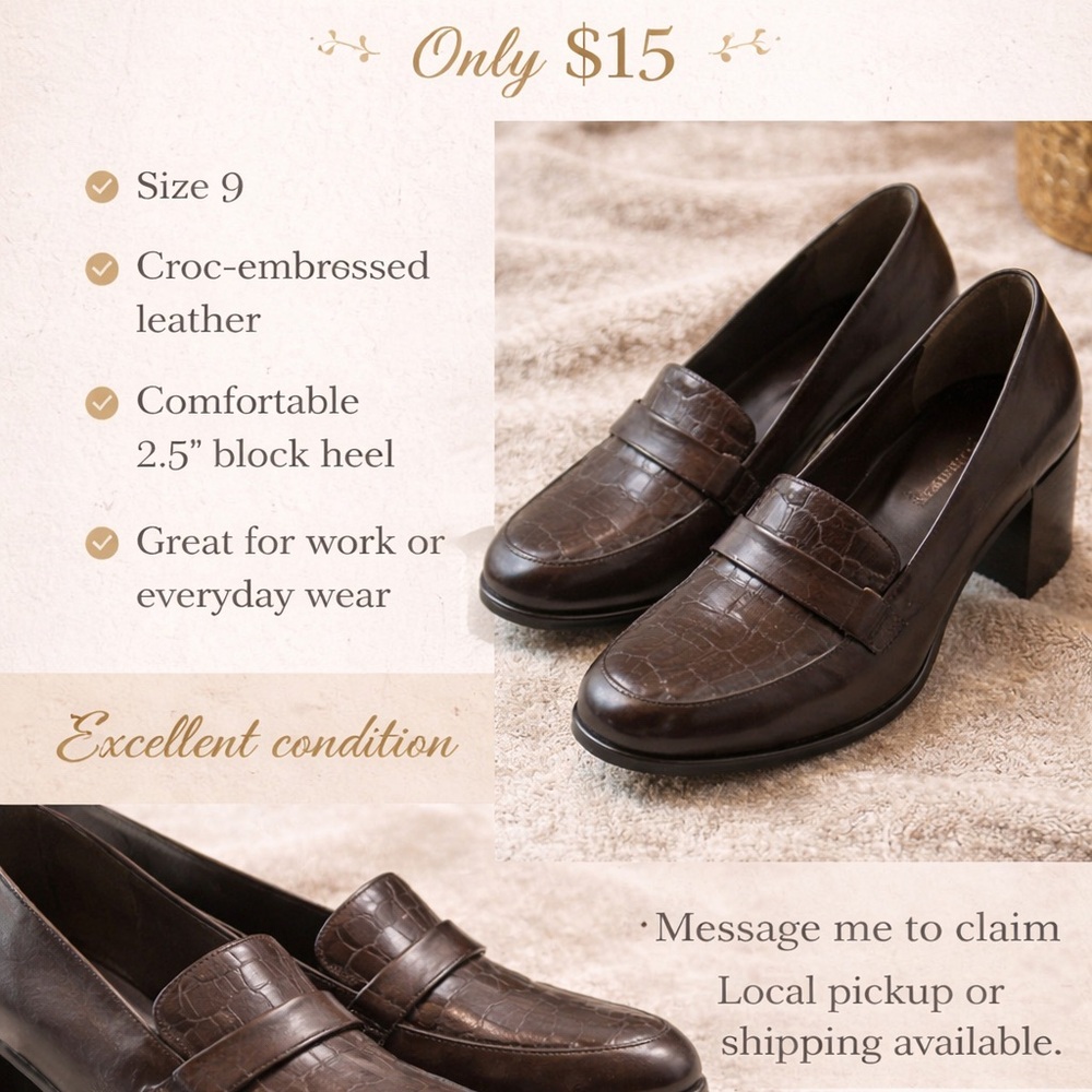 Karen Scott Black and Brown Embossed Loafers